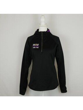 Hot Chocolate 15K/5K Women's Medium Black Hooded 1/4 Zip Activewear Pullover